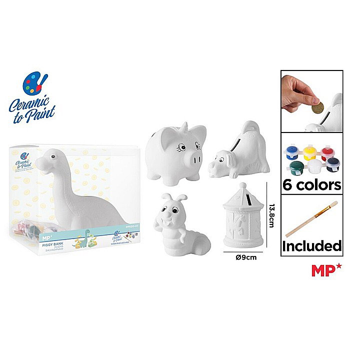 PUSCULITA CERAMICA IPB PENTRU PICTAT, 6 CULORI + PENSULA PP950-01 [1]