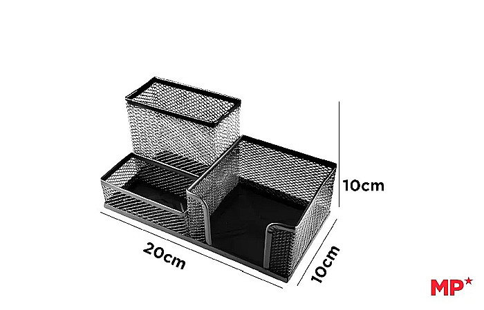 SUPORT BIROU IPB PLASA METALICA 3 COMPARTIMENTE NEGRU PA904 [1]