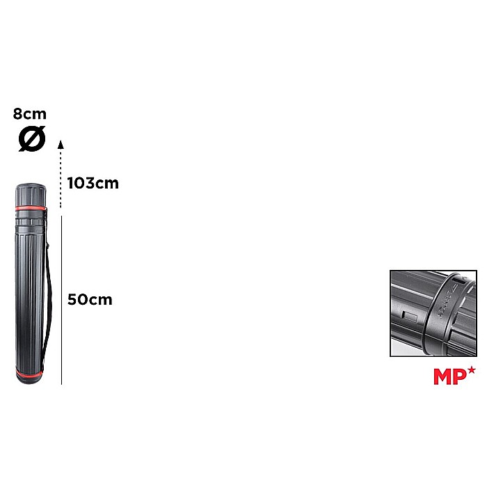 TUB PROIECTE EXTENSIBIL 10CM NEGRU IPB 50-103CM PP217 [1]