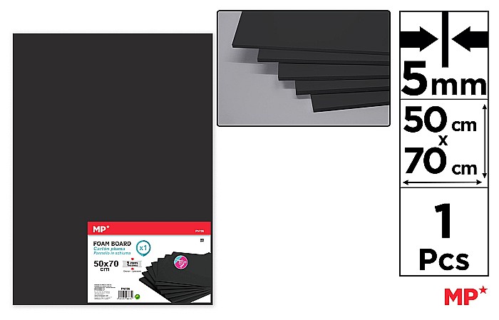 CARTON MOUSSE IPB 50*70CM 5MM NEGRU PN706 [1]
