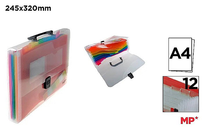 SERVIETA IPB A4 PP 12 COMPARTIMENTE MULTICOLORE PC612 [1]
