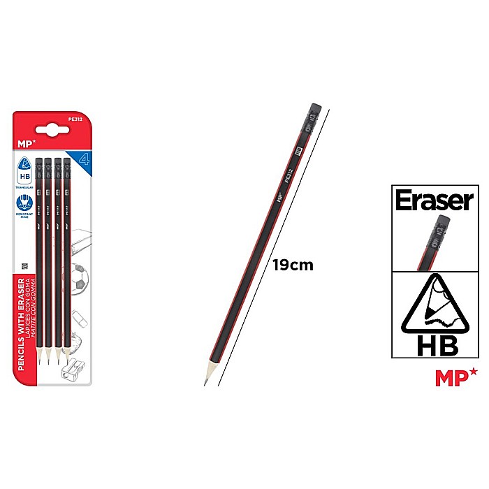 CREION GRAFIT IPB HB CU RADIERA NEAGRA 4/SET TRIUNGHIULAR PE312 [1]