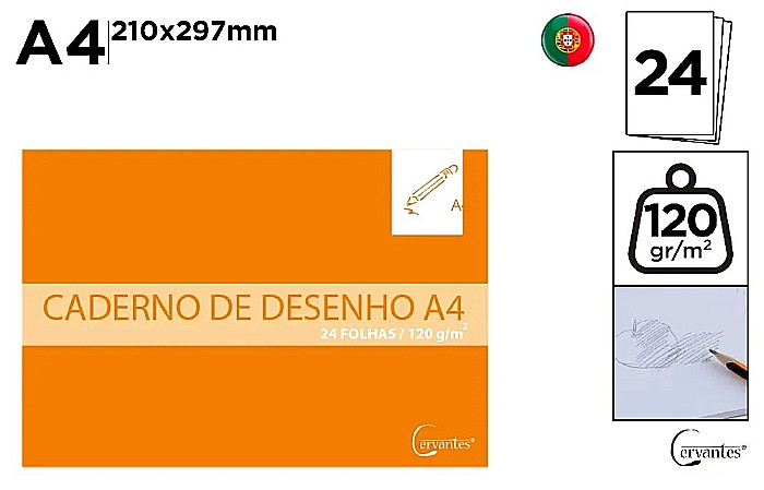 BLOC DESEN IPB A4 CERVANTES 24 COLI 120GR/M2 PB794 [1]