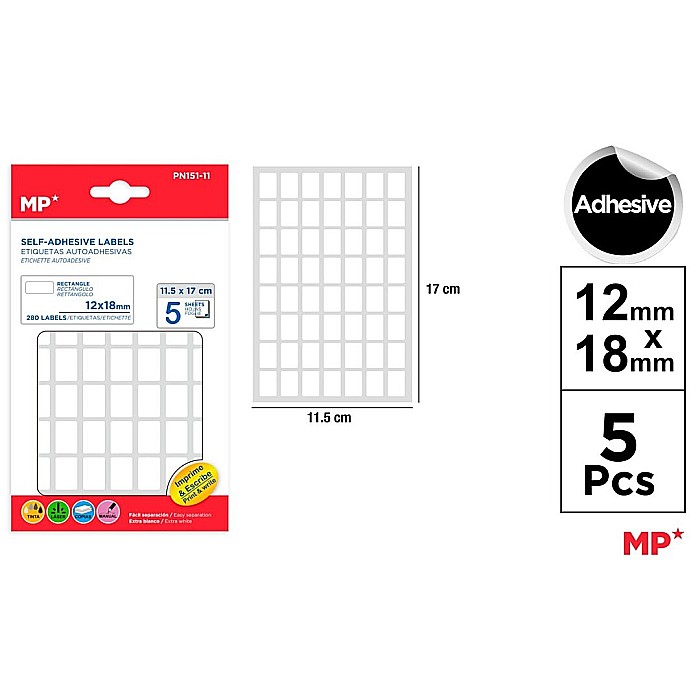 ETICHETE ADEZIVE IPB 12*18MM 5 COLI/SET 280 BUCATI PN151-11 [1]