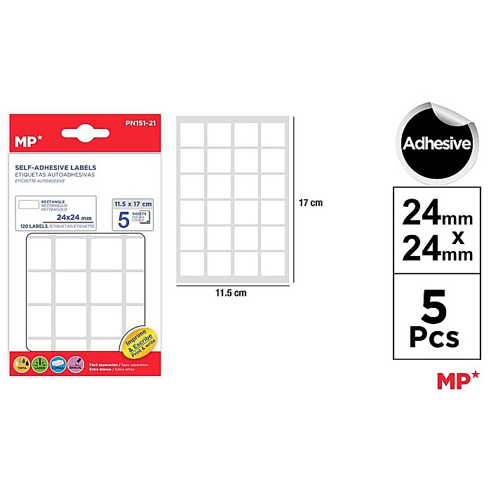 ETICHETE ADEZIVE IPB 24*24MM 5 COLI/SET 120 BUCATI PN151-21 [1]