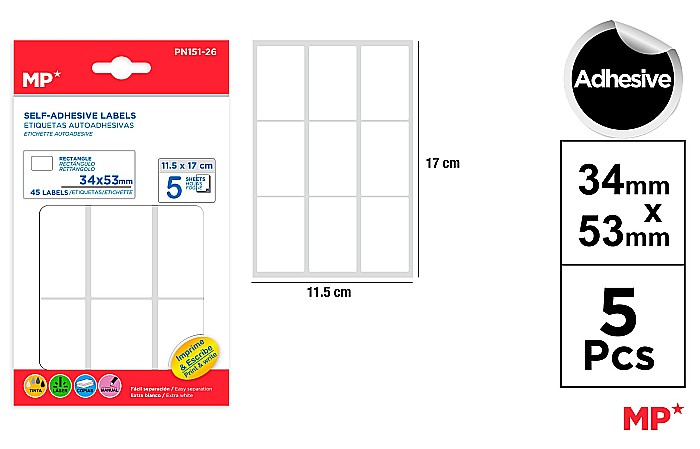 ETICHETE ADEZIVE IPB 34*53MM 5 COLI/SET 45 BUCATI PN151-26 [1]
