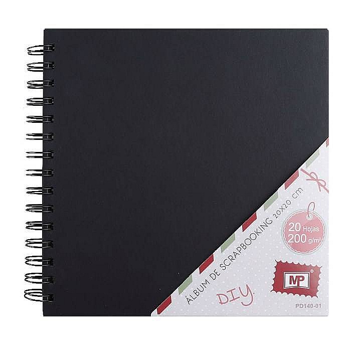 ALBUM IPB SCRAPBOOKING 20*20CM 200GR/M2 SPIRA NEGRU 20 DE COLI PD140-01 [1]