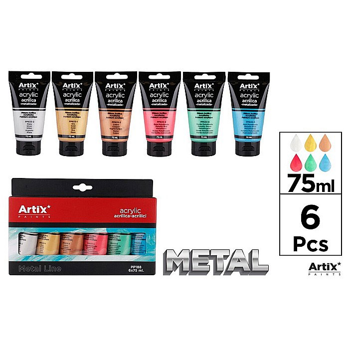 CULORI ACRILICE IPB 75ML 6/SET CULORI METALICE PP188 [1]