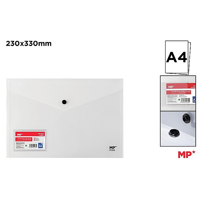 MAPA PLASTIC IPB A4 CU CAPSA SI BUZUNAR PREZENTARE TRANSPARENT PC222 [1]
