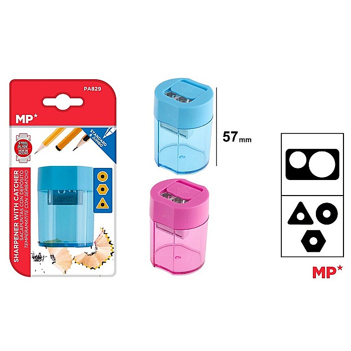 ASCUTITOARE DUBLA CU CONTAINER IPB PLASTIC TRANSPARENT CULORI ASORTATE PA829 [1]