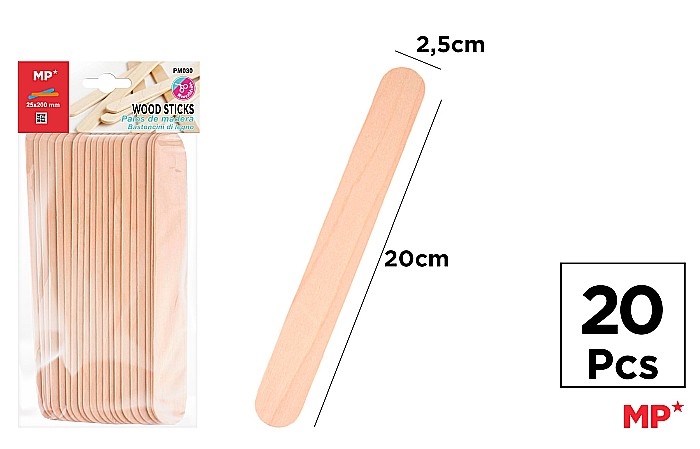 PALETINE LEMN IPB 2.5*20CM 20/SET NATUR PM030 [1]