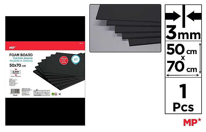 CARTON MOUSSE IPB 50*70CM 3MM NEGRU PN747 [1]