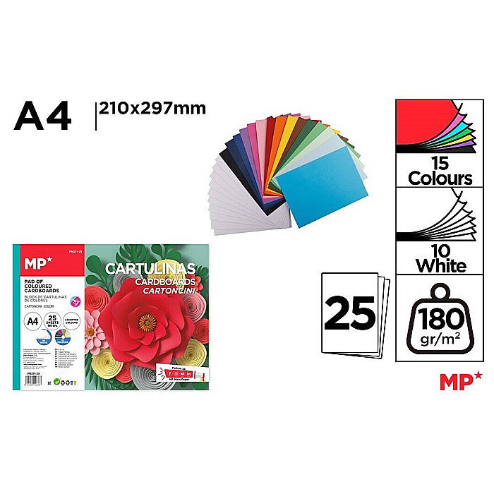 CARTON COLOR IPB A4 180GR 25/SET CULORI ASORTATE PN211-25 [1]