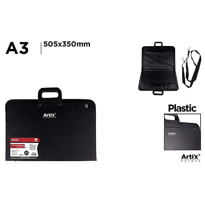 SERVIETA DOCUMENTE IPB PLASTIC A3 CU MANER NEAGRA PC208 [1]