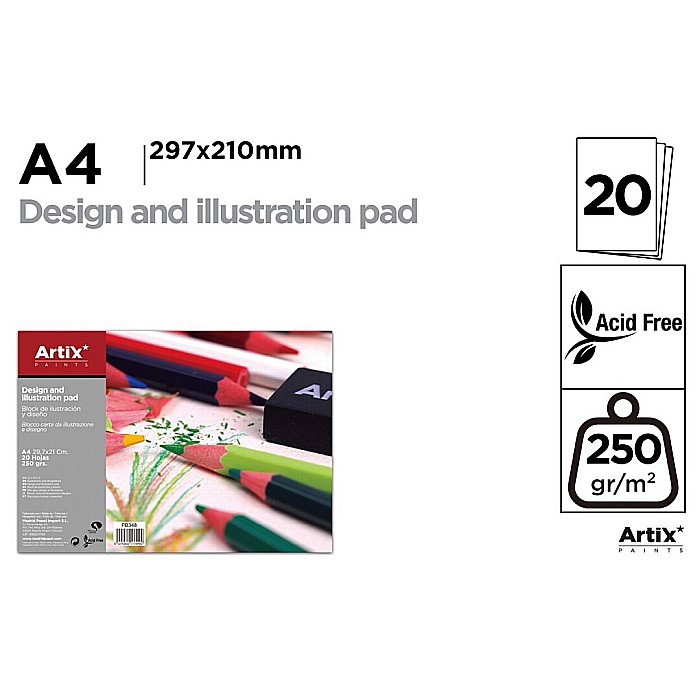 BLOC DESEN SI ILUSTRATII IPB A4 ARTIX 20 COLI 250GR/M2 PB348 [1]
