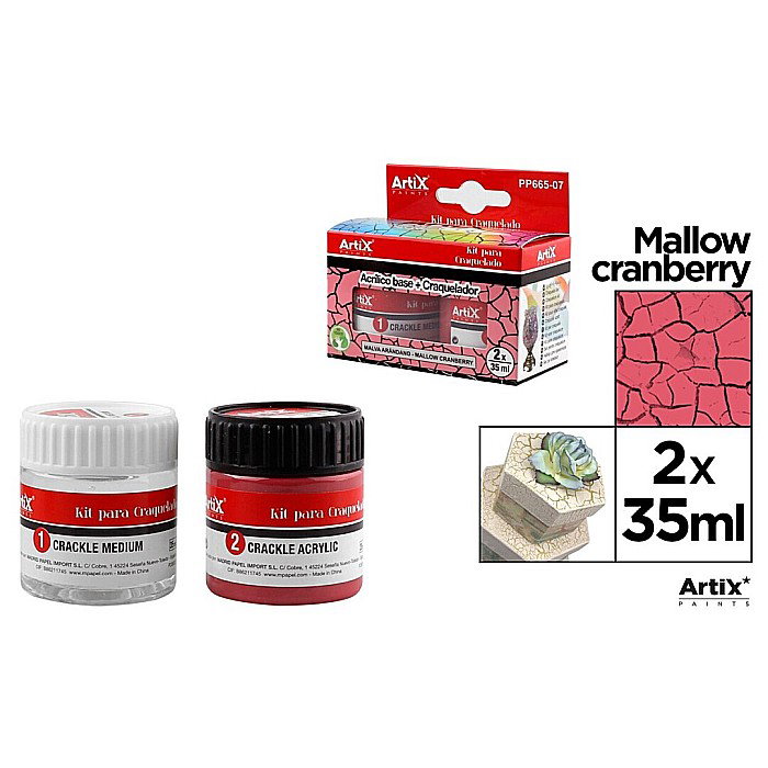 KIT CRAPARE IPB 35ML LAC MEDIUM + VOPSEA ACRILICA CRANBERRY PP665-07 [1]