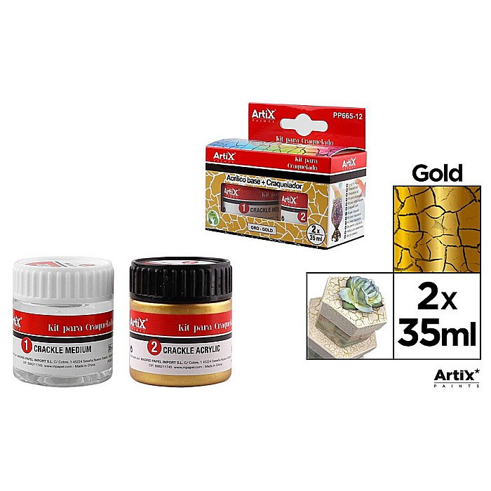 KIT CRAPARE IPB 35ML LAC MEDIUM + VOPSEA ACRILICA AURIU PP665-12 [1]