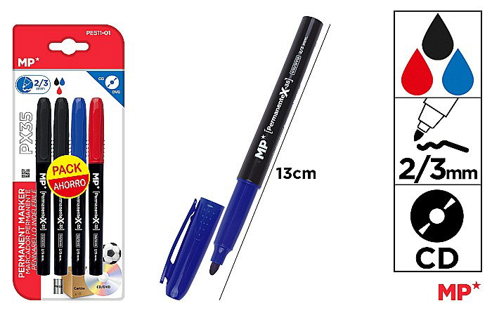 MARKER PERMANENT IPB PENTRU CD 2/3MM 4/SET PE511-01 [1]