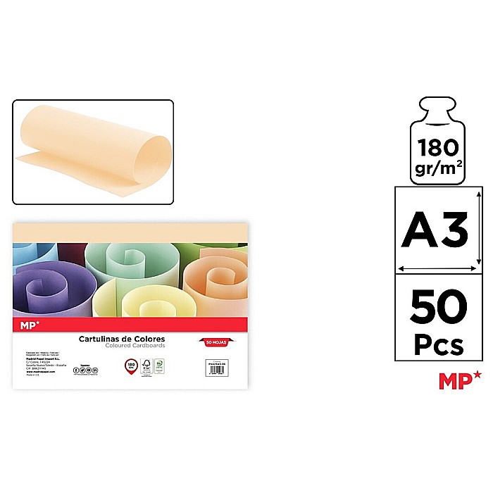 CARTON COLOR IPB A3 180GR 50/SET CREM PN429A3-06 [1]