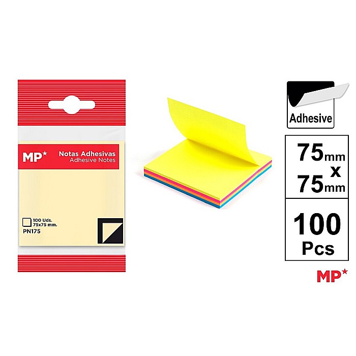 POST IT IPB 75MM*75MM 100/SET 4 CULORI NEON PN175 [1]