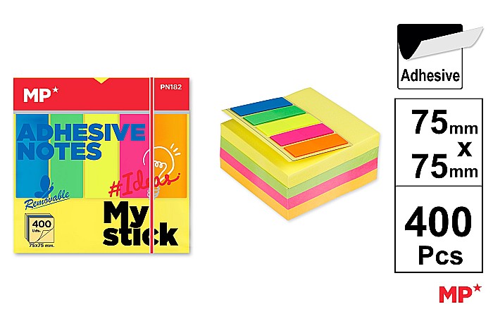 POST IT CUB IPB 75*75MM CU STICK INDEX STEAG 400/SET COLOR PN182 [1]