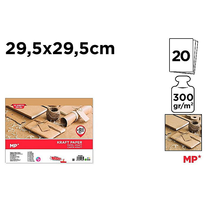 CARTON KRAFT IPB 29.5*29.5CM 300GR 20/SET PN309 [1]