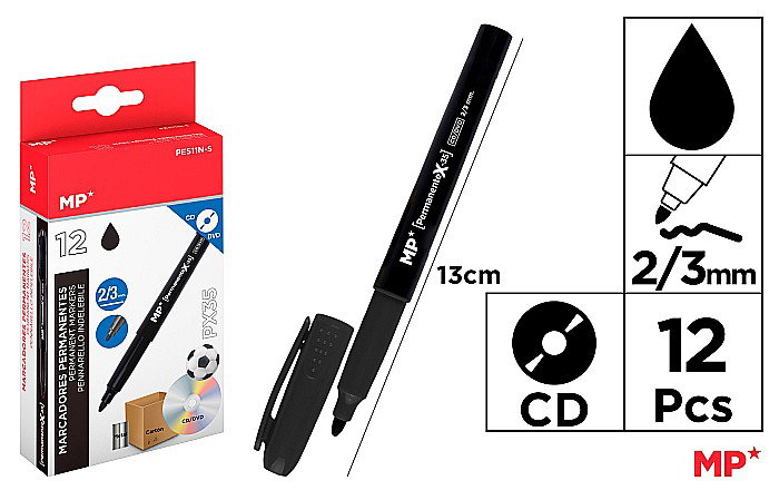 MARKER PERMANENT IPB PENTRU CD 2/3MM NEGRU PE511N-S [1]