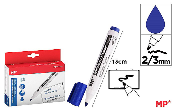 MARKER WHITEBOARD IPB ALBASTRU PE487A-S [1]