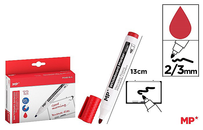 MARKER WHITEBOARD IPB ROSU PE487R-S [1]