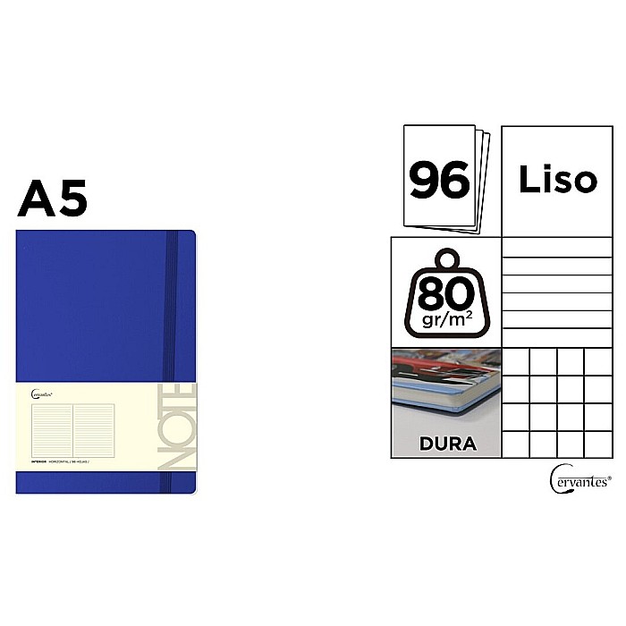 NOTES IPB A5 CERVANTES CU ELASTIC 96F ALBASTRU COBALT AR/ DR/ VE PB802 [1]