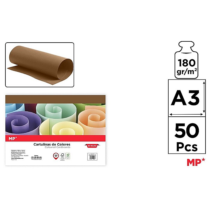 CARTON COLOR IPB A3 180GR 50/SET MARO PN429A3-22 [1]