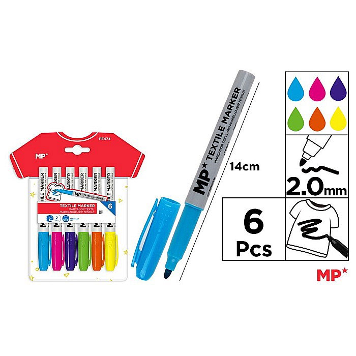 MARKER TEXTILE IPB VF ROTUND 2.0MM 6 CULORI/SET PE474 [1]