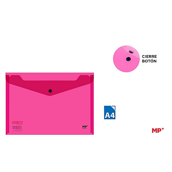 MAPA PLASTIC IPB A4 CU BUTON ROZ TRANSPARENT PC543-10 [1]