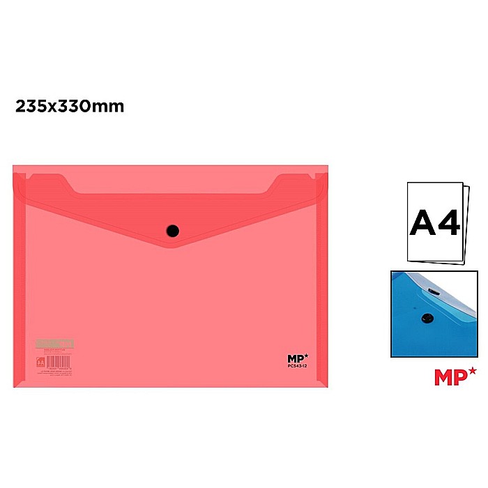 MAPA PLASTIC IPB A4 CU CAPSA CORAL TRANSPARENT PC543-12 [1]