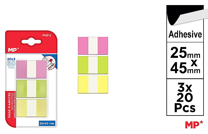 INDEX ADEZIV IPB PAGE MARKERS 25*45MM 3*20PCS PN312 [1]