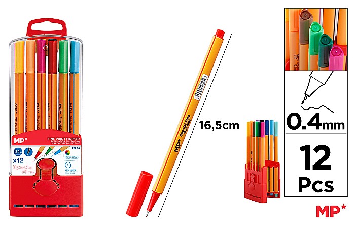 FINELINER IPB VARF 0.4MM 12 CULORI/SET PE204 [1]