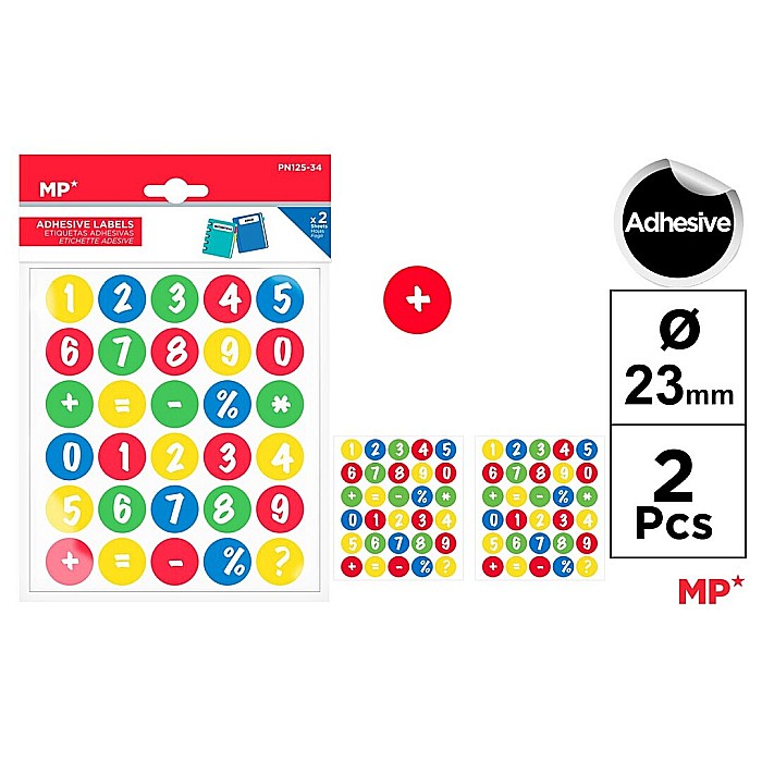 BULINE ADEZIVE IPB COLOR CU NUMERE 23MM 2 COLI/SET PN125-34 [1]