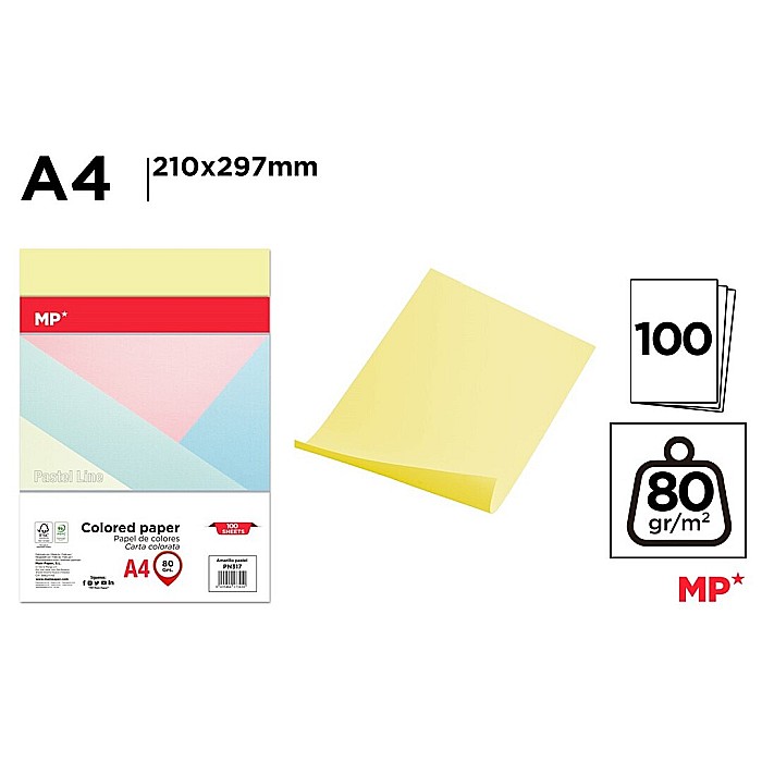 HARTIE COLOR IPB A4 80GR 100/SET GALBEN PASTEL PN317 [1]