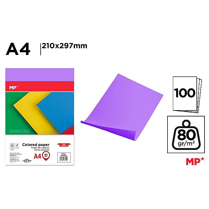 HARTIE COLOR IPB A4 80GR 100/SET VIOLET INTENS PN330 [1]