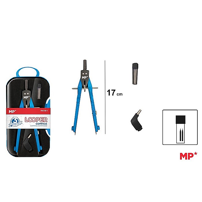 COMPAS IPB PROFESIONAL 3 PIESE/SET ALBASTRU PA118-1 [1]