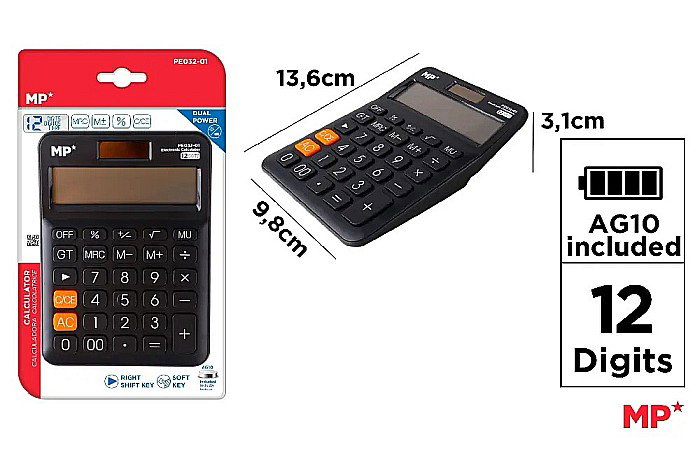 CALCULATOR BIROU IPB 12DIG NEGRU PE032-01 [1]
