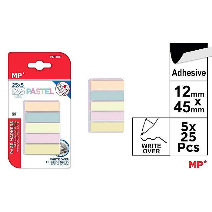 STICK INDEX IPB 5 CULORI PASTEL STEAG 12*45MM PN110P [1]