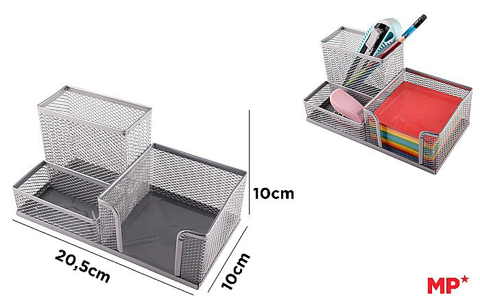 SUPORT BIROU IPB PLASA METALICA 3 COMPARTIMENTE ARGINTIU PA904PL [1]