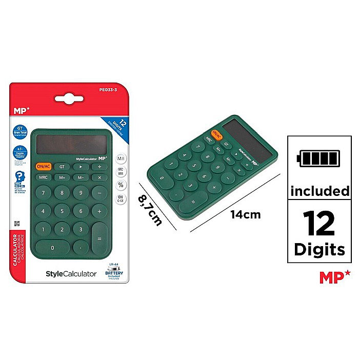 CALCULATOR STYLE IPB 12DIG VERDE INCHIS PE033-3 [1]