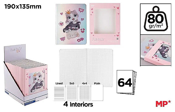 NOTES HOLOGRAFIC IPB 190*135MM 64 FILE FANTASY PISICUTE PB836-05 [1]