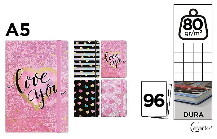 NOTES IPB A5 CERVANTES CU ELASTIC LOVE YOU PB829-66 [1]
