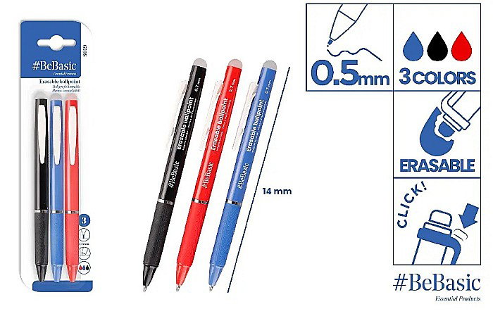 PIX CU RADIERA BeBasic 0.5MM CLICK 3/SET 3 CULORI S019 [1]