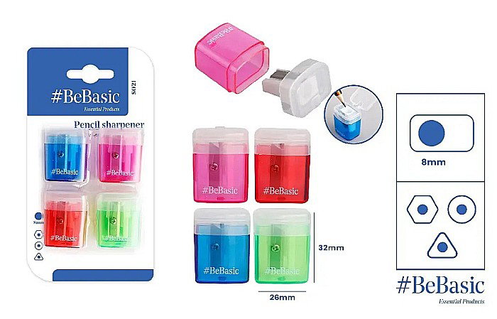 ASCUTITOARE SIMPLA CU CONTAINER BeBasic 4/SET CORP TRANSPARENT S021 [1]