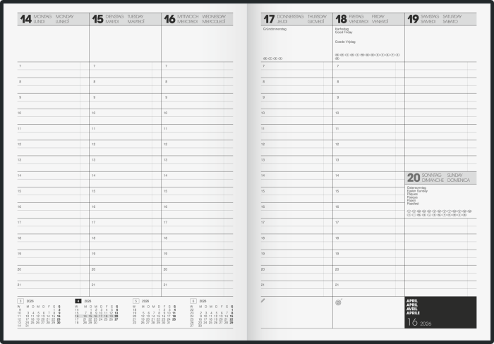 AGENDA DATATA SAPTAMANAL BRUNNEN A4 2026 BALACRON ALBASTRU 78160306 [2]