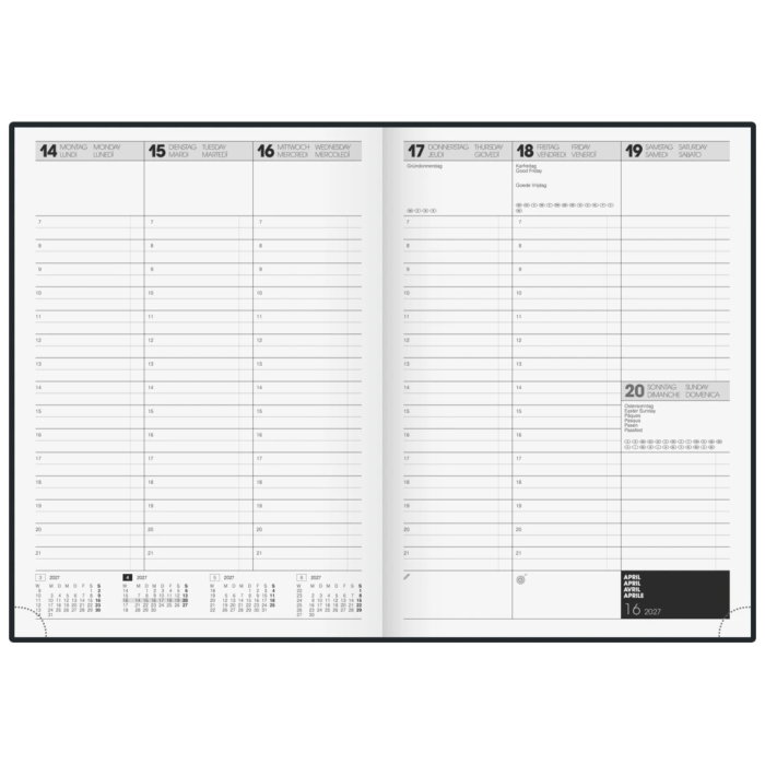 Agenda saptamanala 210×297 мм, coperta Balacron negru 107816090 [2]